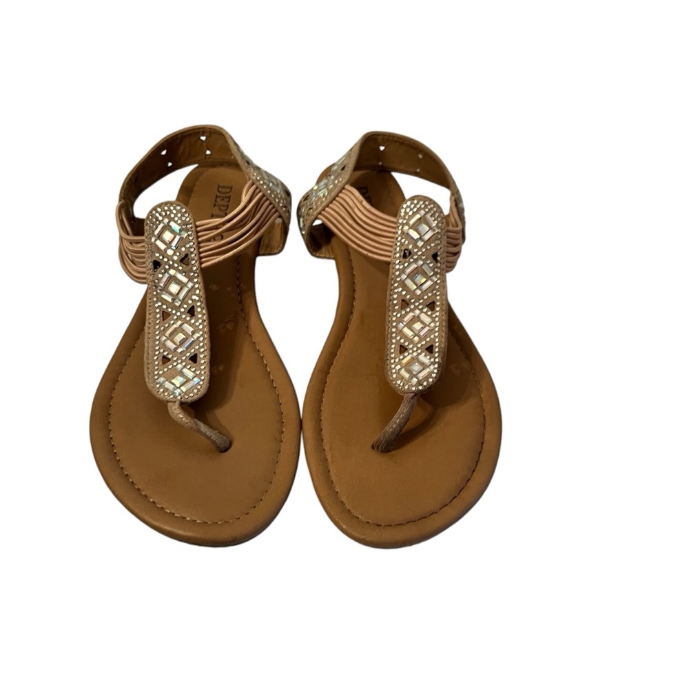 Dept 222 Strappy Jeweled Thong Sandals Size 7